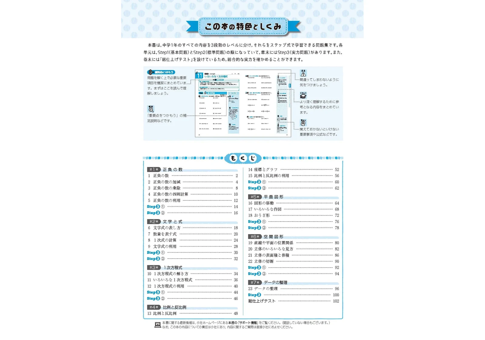 中1標準問題集の紙面